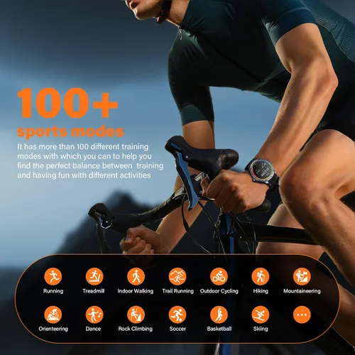 Miniatura 5 de Relojes inteligentes para hombre para responder/hacer llamadas, reloj AMOLED de fitness de 1.43 pulgadas con monitor de presión arterial/frecuencia