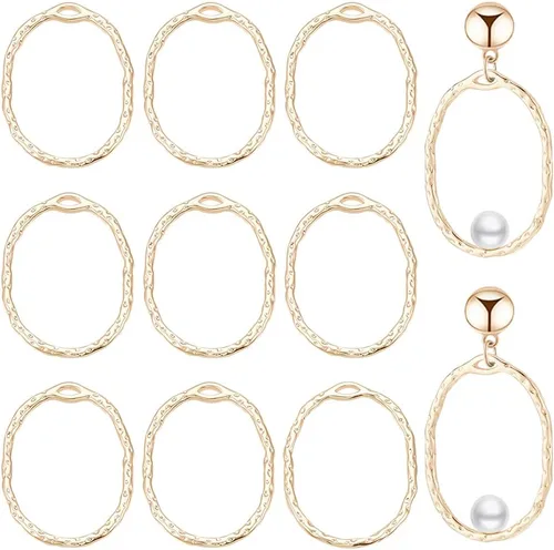 Miniatura 11 de BENECREAT 12 colgantes de plumas de latón chapado en oro de 18 quilates, colgantes de plumas de 1.5 x 0.5 x 0.06 pulgadas para aretes de bricolaje