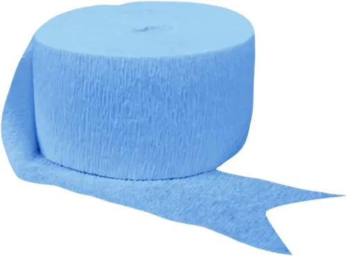 Rollo de papel crepé azul bebé, 81 pies (1 unidad), ideal para impresionantes manualidades, decoración de fiestas y más