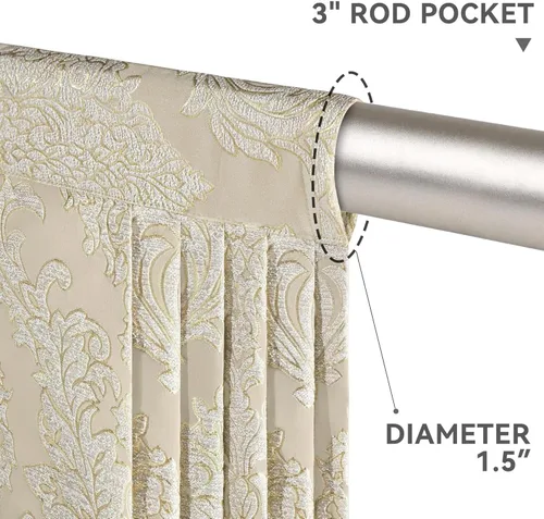 Miniatura 5 de Loom and Mill Cenefa de cascada de lujo de jacquard para sala de estar, elegantes cenefas de ventana con festones y cuentas damascadas, cortinas