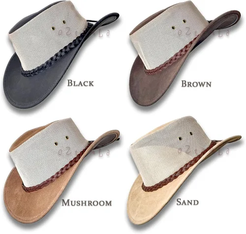 Miniatura 2 de Oztrala HAT HL34 Suede Leather Mesh Australian Cowboy Golf Outback Summer Aussie Western Fishing Gardening Sun Kalista Breeze