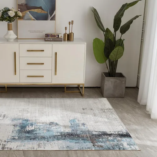 Miniatura 133 de Syalife 4x6 Alfombra Lavable para Área, Ultra Suave Antideslizante, Pila Baja, Alfombra Vintage Resistente a Manchas para Sala de Estar, Alfombra