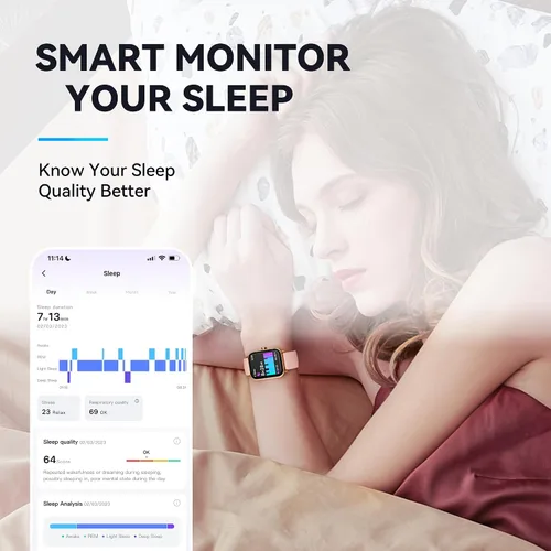 Miniatura 5 de Reloj inteligente para mujer, reloj de fitness (respuestahacer llamada), Alexa integrado, monitor de oxígeno en sangre de sueño de frecuencia