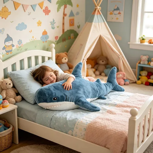 Miniatura 2 de Djungelskog Peluche de Tiburón de 100cm/39 pulgadas, Animal de Peluche Tiburón Gigante - Regalo Ideal para Niños, Niñas y Novias - ¡Súper Suave