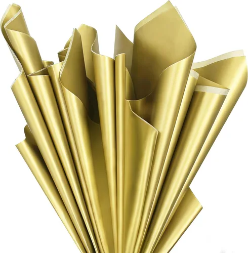 50 hojas de papel de seda dorado para bolsas de regalo, papel de seda dorado a granel para bodas, cumpleaños, proyectos de bricolaje, envoltura de