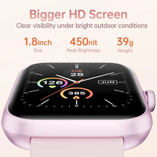 Miniatura 7 de Reloj inteligente para hombres y mujeres (respuesta/hacer llamadas) 1.86HD relojes de fitness con frecuencia cardíaca de 24 horas SpO2 monitor