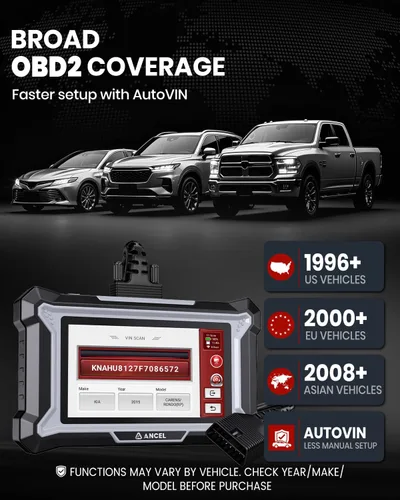 Miniatura 6 de ANCEL Escáner DS100 OBD2, herramienta de diagnóstico de 4 sistemas con pantalla táctil completa de 5 pulgadas para transmisión SRS ABS del motor, 7