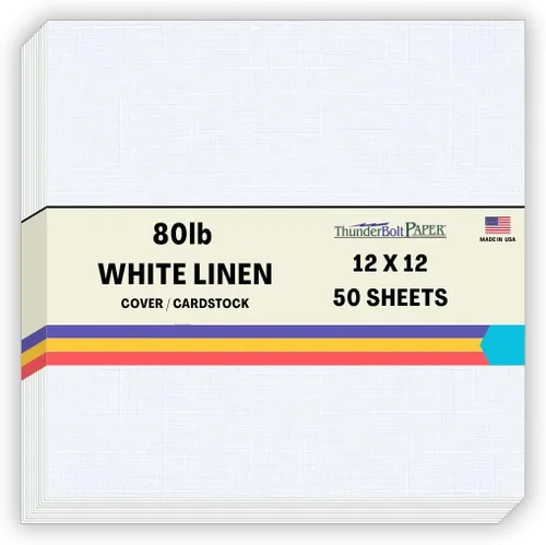 Miniatura 10 de 100 hojas de papel de cubierta de lino blanco brillante 80# – 4.5 x 6.5 pulgadas, invitación 1/2 pulgada más pequeña que 5 x 7 – peso de tarjeta