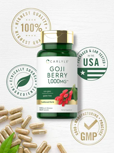 Miniatura 5 de Carlyle Goji Berry 120 cápsulas Extracto concentrado de la planta Wolfberry Sin OMG, sin gluten