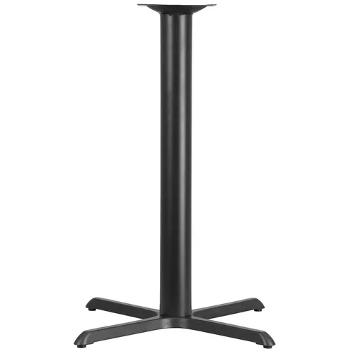 EMMA + OLIVER Mesa de barra de hierro fundido de 33" x 33" Base en X con columna de 4" de diámetro