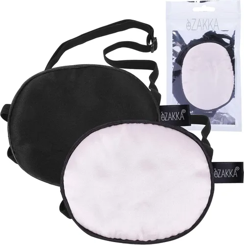 eZAKKA Parches para ojos para adultos y niños, ojo izquierdo y derecho, 2 parches de seda para ojos perezosos después de cirugía, ambliopía, negro y