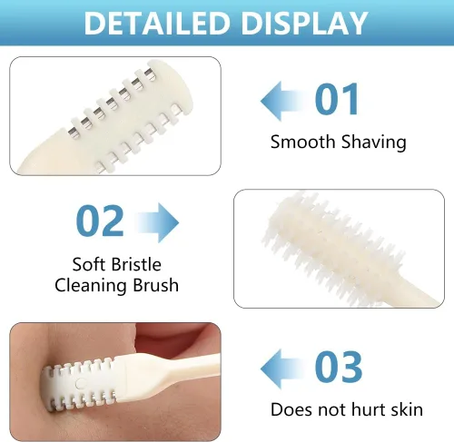 Miniatura 4 de Cortador de vello nasal 2 en 1, herramienta de eliminación de vello nasal mejorada con rotación de 360°, cuchilla de vello de nariz de doble cara