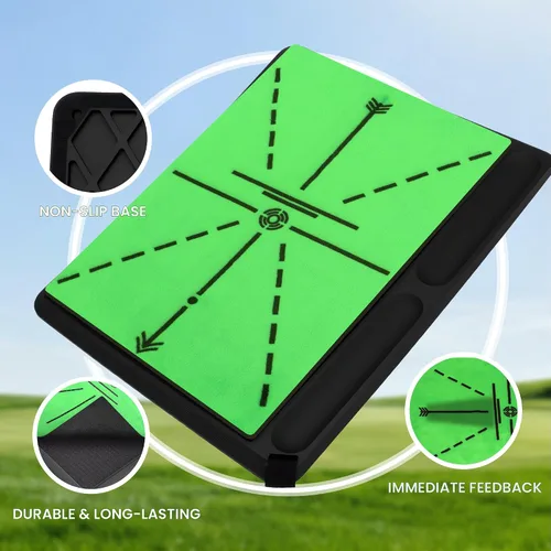 Miniatura 6 de NEWCARE Golf Hitting Mat with Curved Ball Tray, 3-in-1 Golf Practice Mat, Fairway Rough Putting Surfaces, Non-Slip Rubber Base, Portable Golf