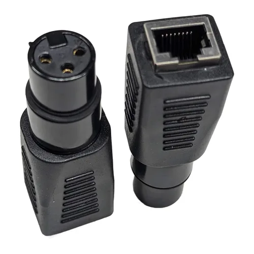 Miniatura 6 de 2 unids RJ45 a 3 pines XLR DMX conector RJ45 Ethernet a 3 pines XLR DMX hembra adaptador de cable de audio