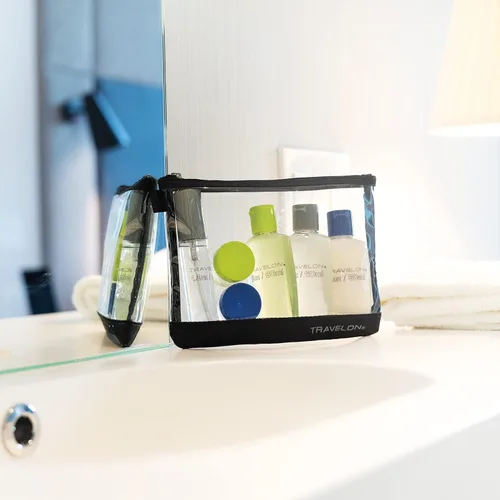 Miniatura 2 de Travelon Bolsa superior con cremallera de 1 cuarto de galón con botellas, transparente, talla única, Claro, Bolsa con cremallera de 1 cuarto