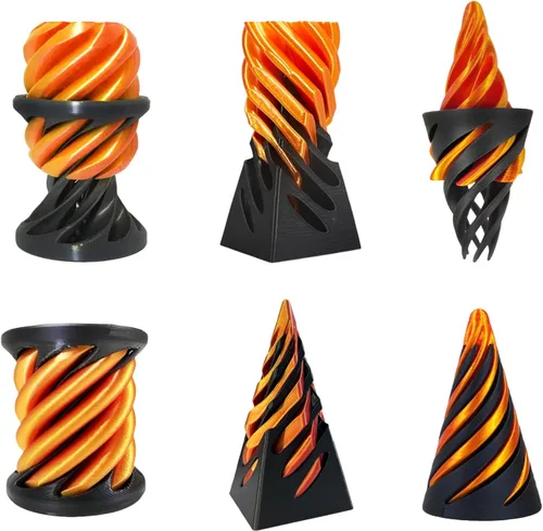 Miniatura 18 de Escultura Imposible Pirámide Pase 3D Impresa, Juguete para Ansiedad de Cono, Imposible Cilindro Alivio de Ansiedad, Imposible Pase Mágico