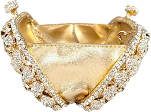 Miniatura 8 de Boutique De FGG Bolso de mano de cristal de calavera para mujer, bolso de mano de noche con diamantes de imitación, para fiesta, graduación