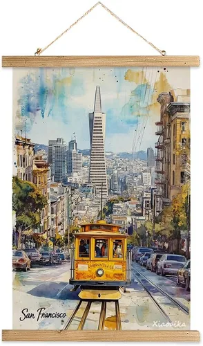 Miniatura 32 de Buenos Aires Argentina - Póster artístico de pared, impresión vintage de viaje con monumento a Obelisco, rollo colgante de lienzo de lino con marco