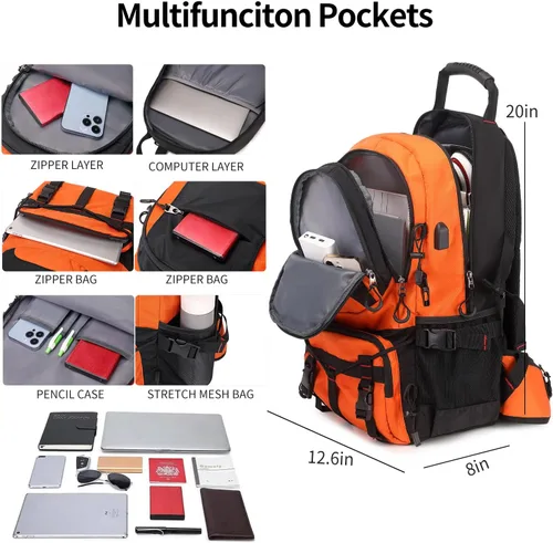 Miniatura 3 de Mochila de senderismo NerIion de 40L, mochila de viaje para hombres y mujeres, mochila impermeable para acampar al aire libre, mochila ligera de día