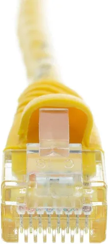 Miniatura 3 de CableWholesale Cable de conexión Ethernet Cat6a amarillo de 50 pies, sin enganches/arranque con conector RJ45, 500 MHz, 24 AWG, UTP