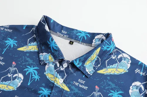 Miniatura 15 de Camisas de golf para hombre, Dry Fit, camisa de golf de manga corta, divertidas camisas polo de golf