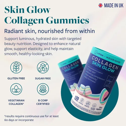 Miniatura 2 de Upsa Nourished Collagen Skin Glow 30 unidades - Complejo Ovoderm® de membrana de huevo con vitamina C, niacinamida y zinc - para piel elástica