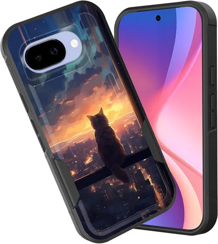 Miniatura 75 de Funda para Pixel 6A, funda híbrida de doble capa resistente a prueba de golpes de policarbonato duro de silicona suave TPU para Google Pixel 6A