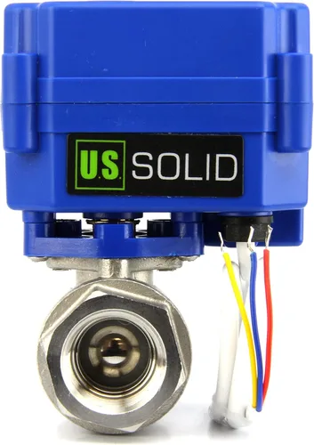 Miniatura 9 de Válvula de bola motorizada de 1/2 pulgada U.S. Solid Brass 9-24V AC/DC de 3 cables con cierre automático de puerto completo con anulación manual