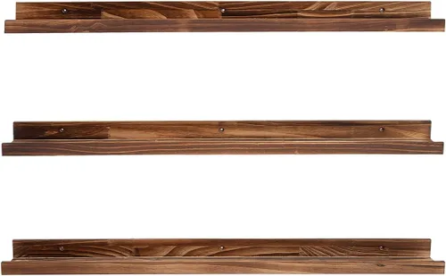 Miniatura 15 de MBYD Estantes flotantes de 36 pulgadas negros, estantes colgantes de madera, estante de repisa para fotos, estantes de repisa para fotos para pared