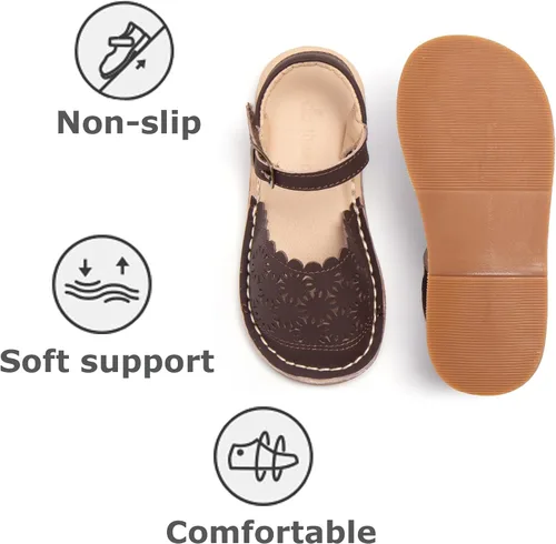 Miniatura 64 de THEE BRON Sandalias cómodas para niñas, zapatos para niños, sandalias rellenas