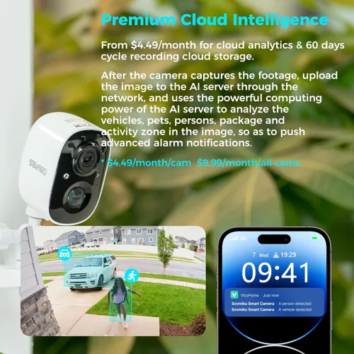 Miniatura 5 de Cámara de seguridad Vicohome 2K inalámbrica Wi-Fi para interior/exterior, alimentada por batería, fácil de configurar, detección de movimiento PIR