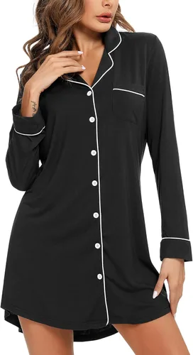 Miniatura 2 de Leikar Camisón de maternidad para mujer, pijama de lactancia de manga larga