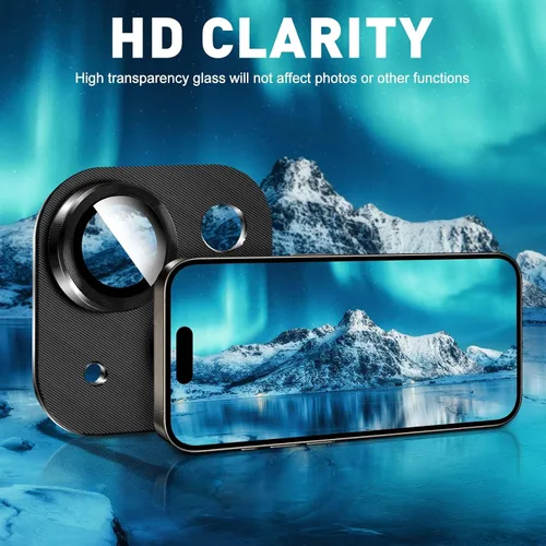 Miniatura 5 de Kucheed 2 protectores de lente de cámara para iPhone 11, aluminio de metal de una pieza con textura 3D, decoración diseñada para decoración
