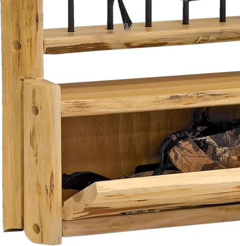 Miniatura 4 de Rush Creek Creations Estante rústico de almacenamiento de pared con 2 lazos compuestos – 12 flechas con compartimento para accesorios – hecho a mano