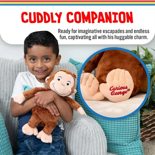 Miniatura 4 de Kids Preferred Curious George Monkey Animales de Peluche Juguetes de Peluche Suaves Más Tiernos Regalos de Peluche Abrazables para Bebés y Niños