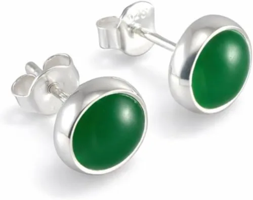 Miniatura 19 de Aretes de plata de ley 925 maciza hechos a mano con piedras preciosas redondas para mujeres y hombres, disponibles en piedras azules, negras