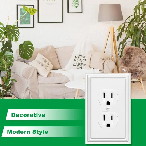 Miniatura 4 de Cubiertas blancas para enchufes de pared, placa decorativa moderna para interruptor de luz, cubierta de enchufe, placas de interruptor, cubierta