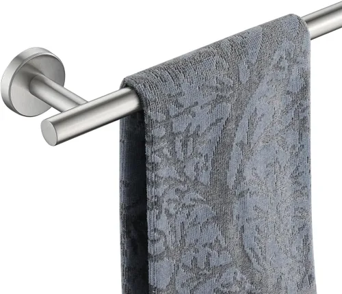 JQK Barra de Toalla de Baño, 33 Pulgadas de Acero Inoxidable 304 Grueso de 0.8mm Soporte de Toalla Individual para Baño, Soporte de Toalla con