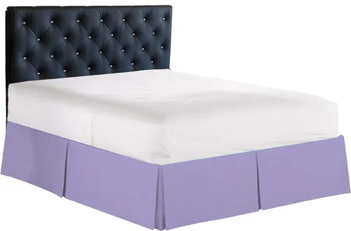 Miniatura 17 de Falda de cama plisada tipo caja de algodón 100% con 800 hilos - Volante plisado de lujo contra el polvo, falda de cama moderna de calidad hotelera