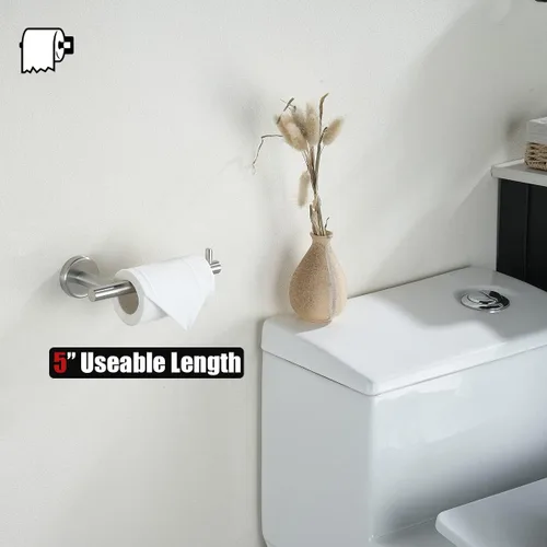 Miniatura 7 de JQK BAS105-BN - Juego de accesorios de baño de 5 piezas, accesorios de baño con acabado cepillado, incluye barra de toalla de 24 pulgadas, barra