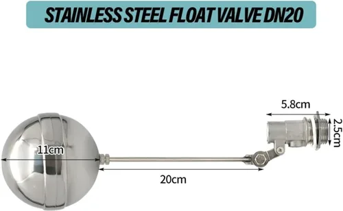 Miniatura 2 de Stainless Steel Float Ball Valves, Automatic Stainless Steel Float Valve Ball Water Tank Liquid Level Controller(DN20)