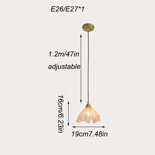 Miniatura 5 de Modern Creative Irregular Glass Pendant Lights, Nordic Retro Gold Hanging Pendant Lamp, Brass Adjustable Cord E27/E26 Sockets Chandelier for Kitchen
