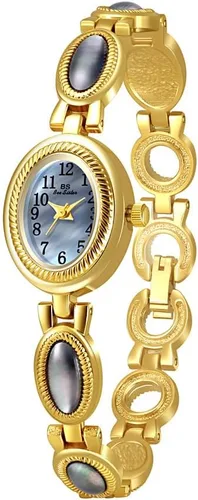 Miniatura 2 de CARLIEN Reloj de pulsera de cuarzo ovalado para mujer, de lujo, delicado, dorado, plateado, perla y números arábigos, fácil de leer, resistente al