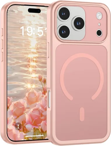 Miniatura 44 de SUPFINE Funda magnética para iPhone 11 Pro Max (compatible con MagSafe) (protección contra caídas de grado militar), delgada, translúcida mate, a