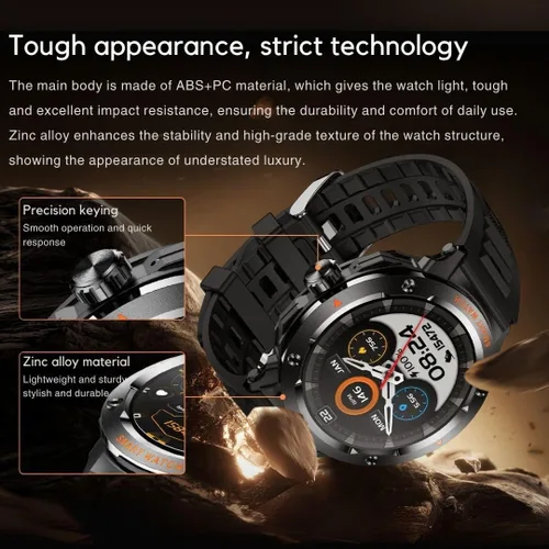 Miniatura 2 de Reloj inteligente 2 en 1 con audífonos, bisel de aleación de zinc, pantalla redonda de 1.46 pulgadas, función de llamada Bluetooth, reproducción