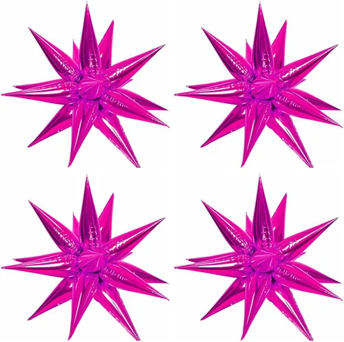 Miniatura 18 de 50 globos de papel de aluminio rojo con forma de cono de estrella – globos de Mylar de explosión de 26 pulgadas, 12 puntos 3D Starburst para 26