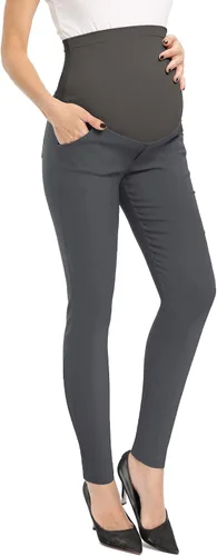Miniatura 2 de fitglam Pantalones de maternidad para mujer, para el trabajo, pantalones de embarazo, pantalones de oficina sobre el vientre, pantalones elásticos