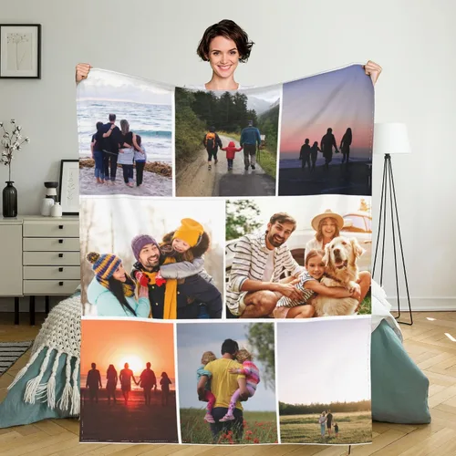 Miniatura 11 de Manta personalizada con texto de fotos, manta personalizada con mis propias fotos, manta conmemorativa personalizada para madres para mamá, papá