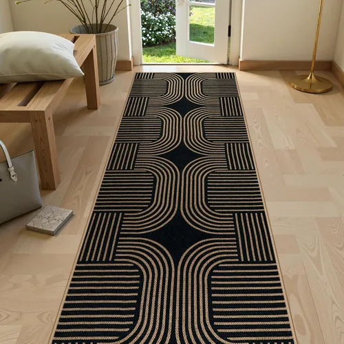 Miniatura 62 de Alfombra Moderna de Yute Fácil de Limpiar Arcoíris Lahome, 2x6 Alfombra de Pasillo Lavable para Cocina, Alfombras de Pasillo para Pasillos, Alfombra