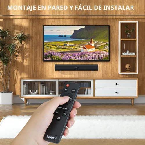 Miniatura 2 de Saiyin - Barra de sonido de 17 pulgadas para Smart TV con Bluetooth 5.3/Conexión óptica/AUX, barra de sonido para TV/PC/Juegos/Proyectores, diseño